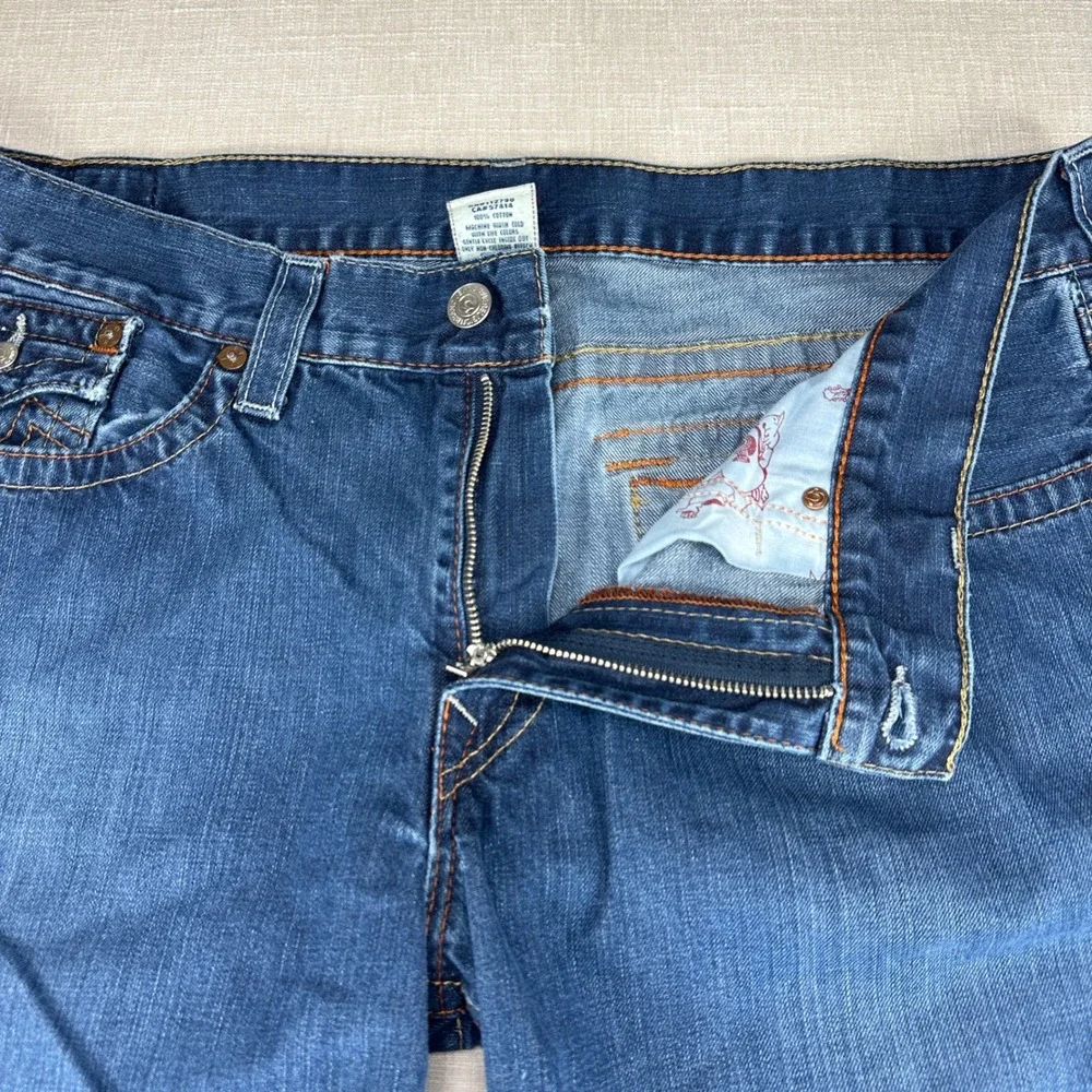 True Religion Bobby Jeans Mens 42 Blue Bootcut Made in USA Medium Wash Denim